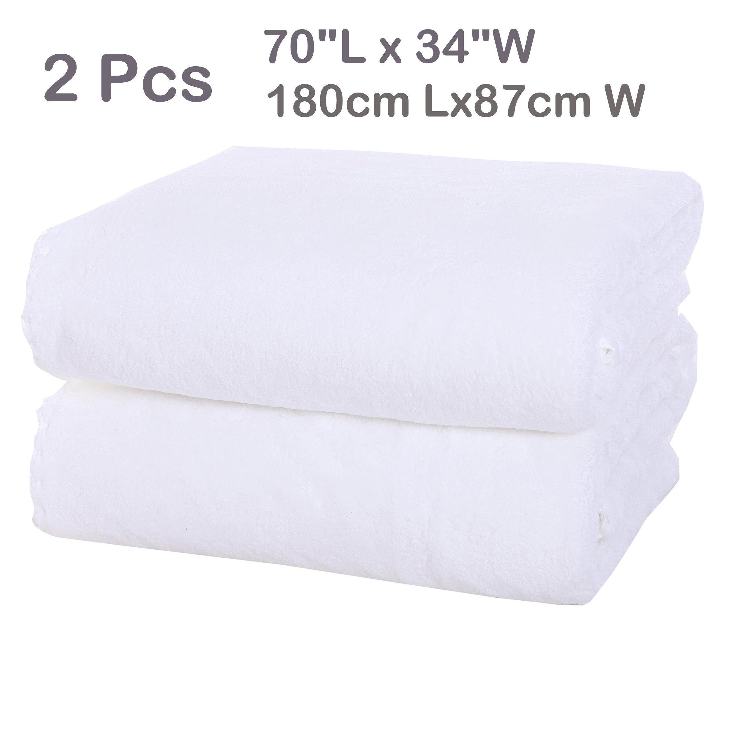 2-Piece Polyester Coral Velvet Bath Towel Set Highly Absorbent Soft for Bathroom Fitness Travel