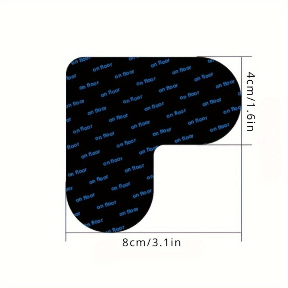 Set of 8 Double-Sided Non-Slip Carpet Anchors with Corner Gripper Pads for Hardwood Floors