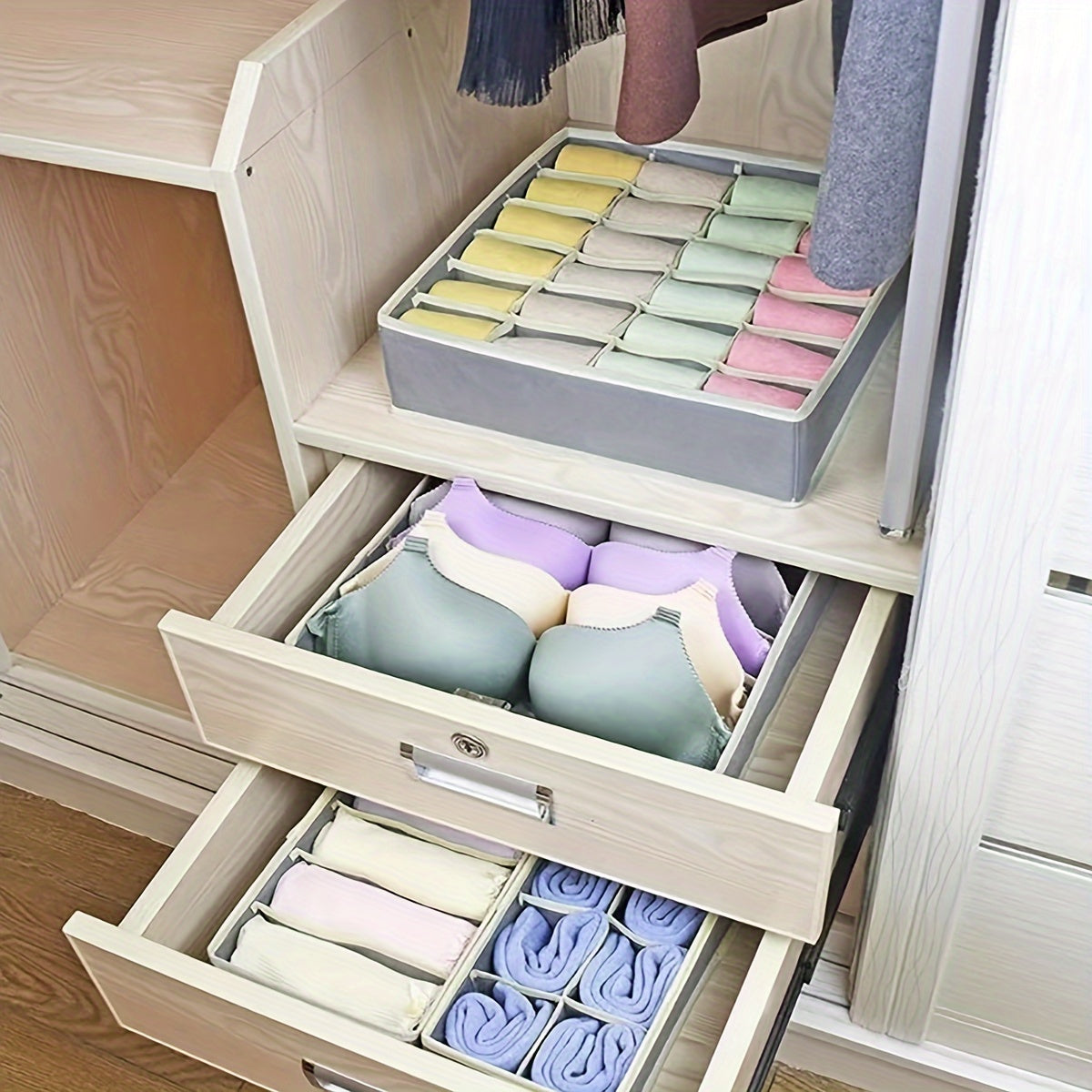 Foldable Non-Woven Fabric Storage Boxes for Underwear Socks and Clothing Organizers