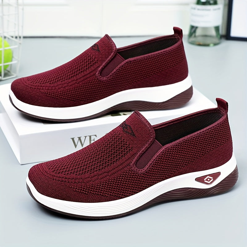Women's Slip-On Sneakers Low Cut Comfort Walking Shoes Breathable Cushioned