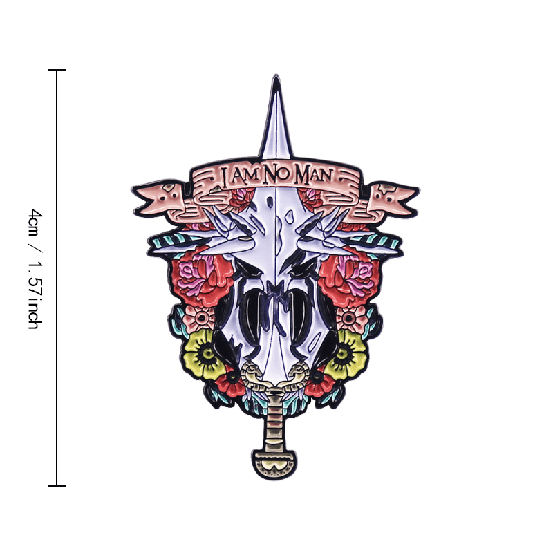 Yangi Alloy Brooch Pin qilich va gul dizayni bilan kiyimlar, shlyapa, sumkalar uchun