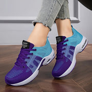 Zapatillas de correr casuales y de fitness con bloque de color transpirable para mujer