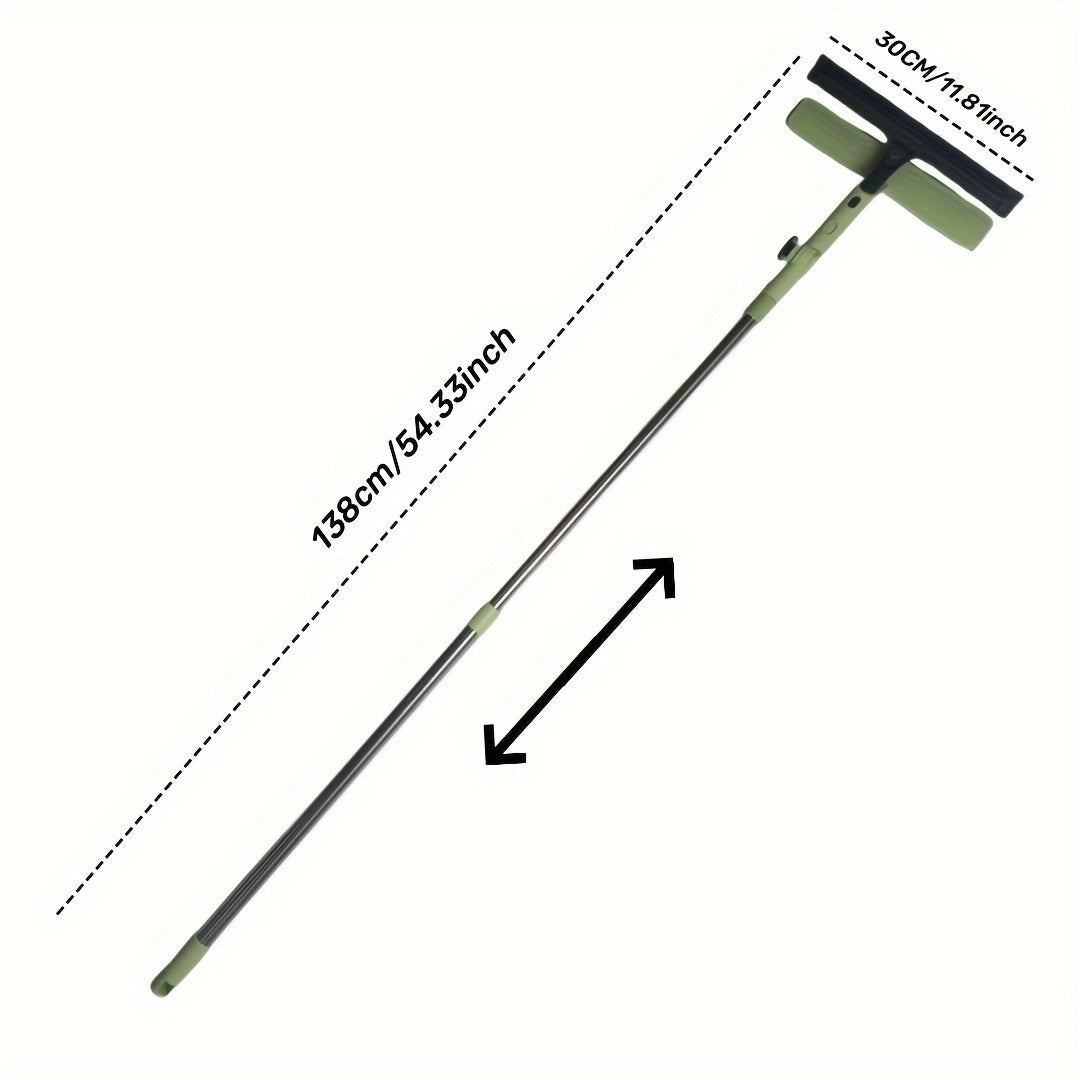 Limpiacristales doble cara extensible con raspador giratorio para limpieza de cristales y suelos