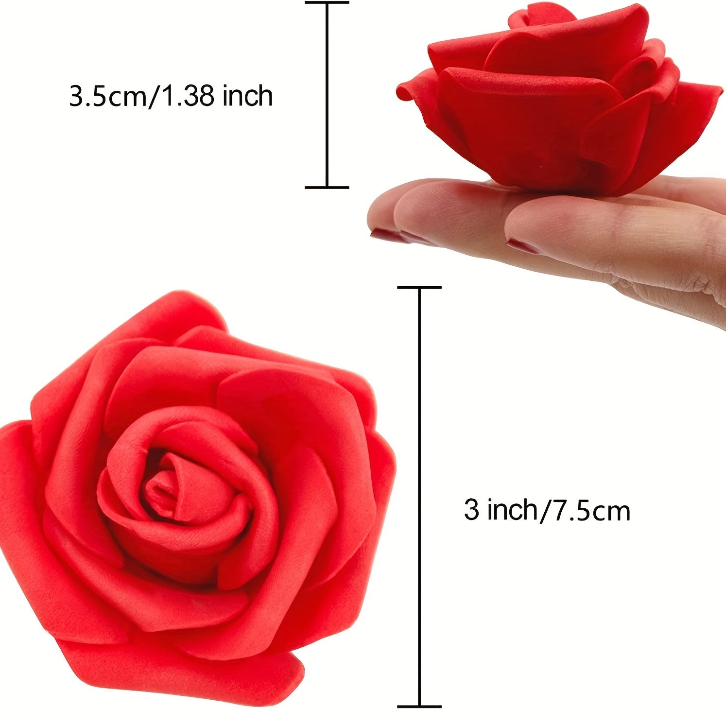 50 Pack Artificial Rose Flower Heads for DIY Crafts Weddings Home Decor