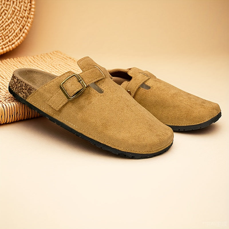 Women's Faux Fur Mules Shoes Casual Summer Slip-On Beige Comfort