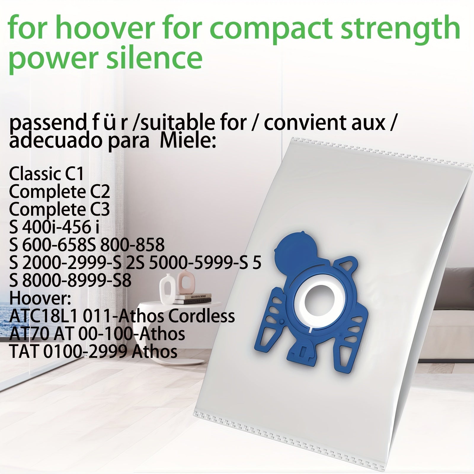 GN Classic C1, Complete C2, Complete C3, S400-S456I/S600-S658/S800-S858/S2000-S2999/S5000-S5999/S8000-S8999 modellari bilan foydalanish uchun mos vakuum tozalagich sumkalari.