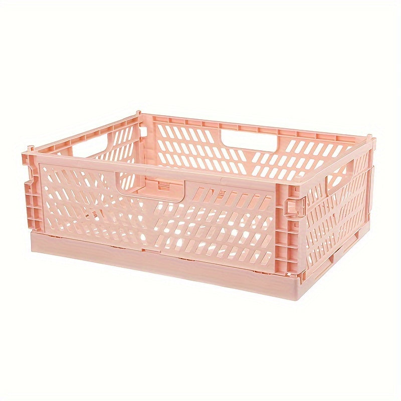 Foldable Plastic Storage Basket for Home Office Organization Multi-Functional Shelf Bin