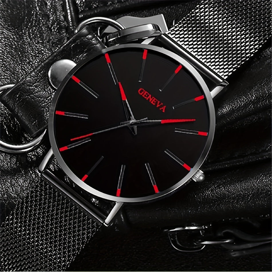 Men's Business Watch Stainless Steel Mesh Strap Ultra-Thin Minimalist Quartz