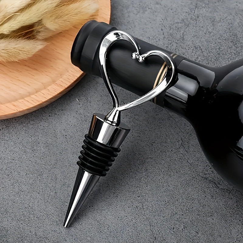 Heart-Shaped Red Wine Stopper ABS Plastic Keeps Wine Fresh for Celebrations
