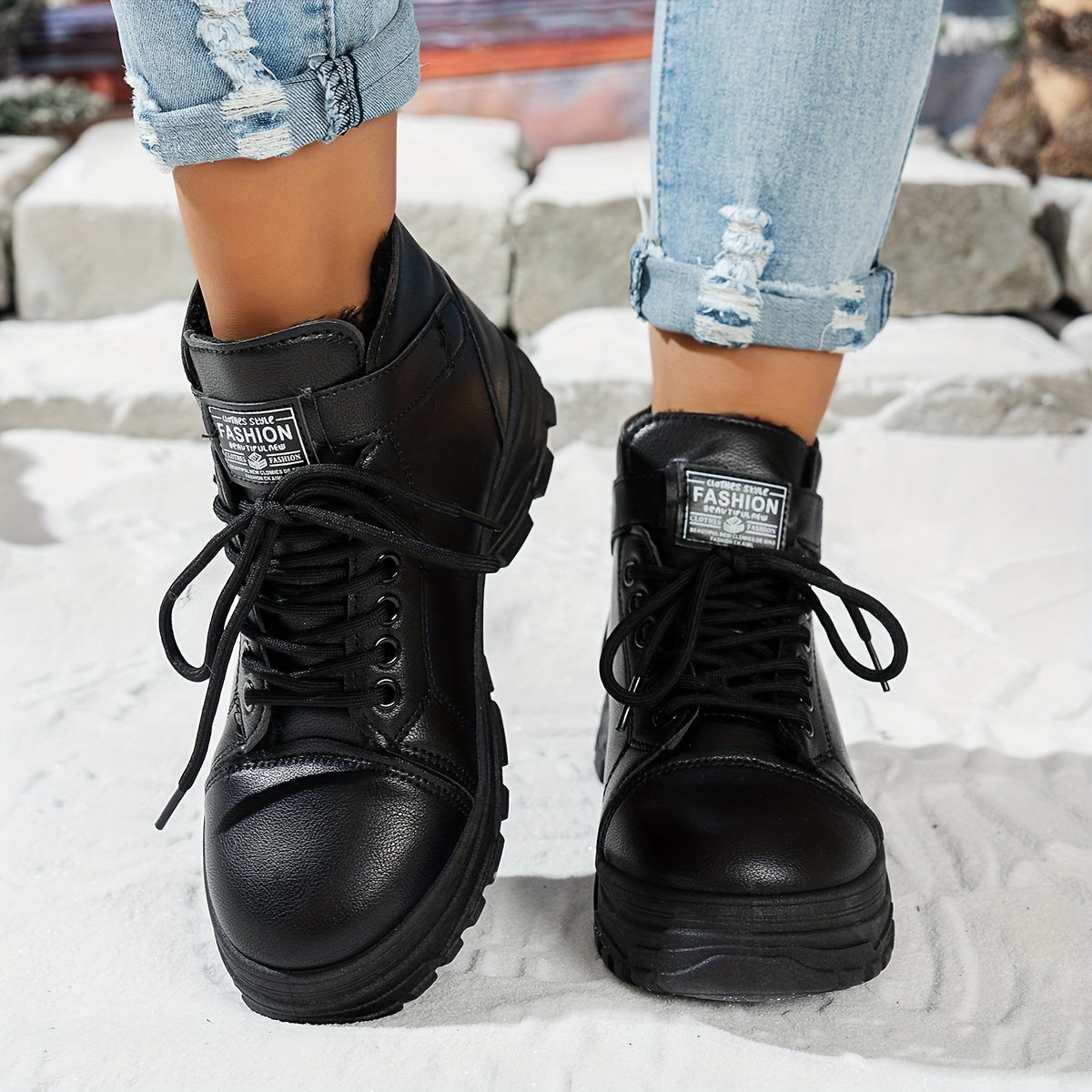 Women's Snow Boots Synthetic Cover Slip-Resistant Ankle Casual Cold Weather