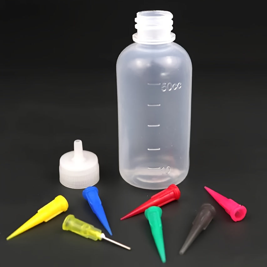 Set of 8 Jam Painting Squeeze Bottles with 7 Nozzles for Cake Decorating and Baking