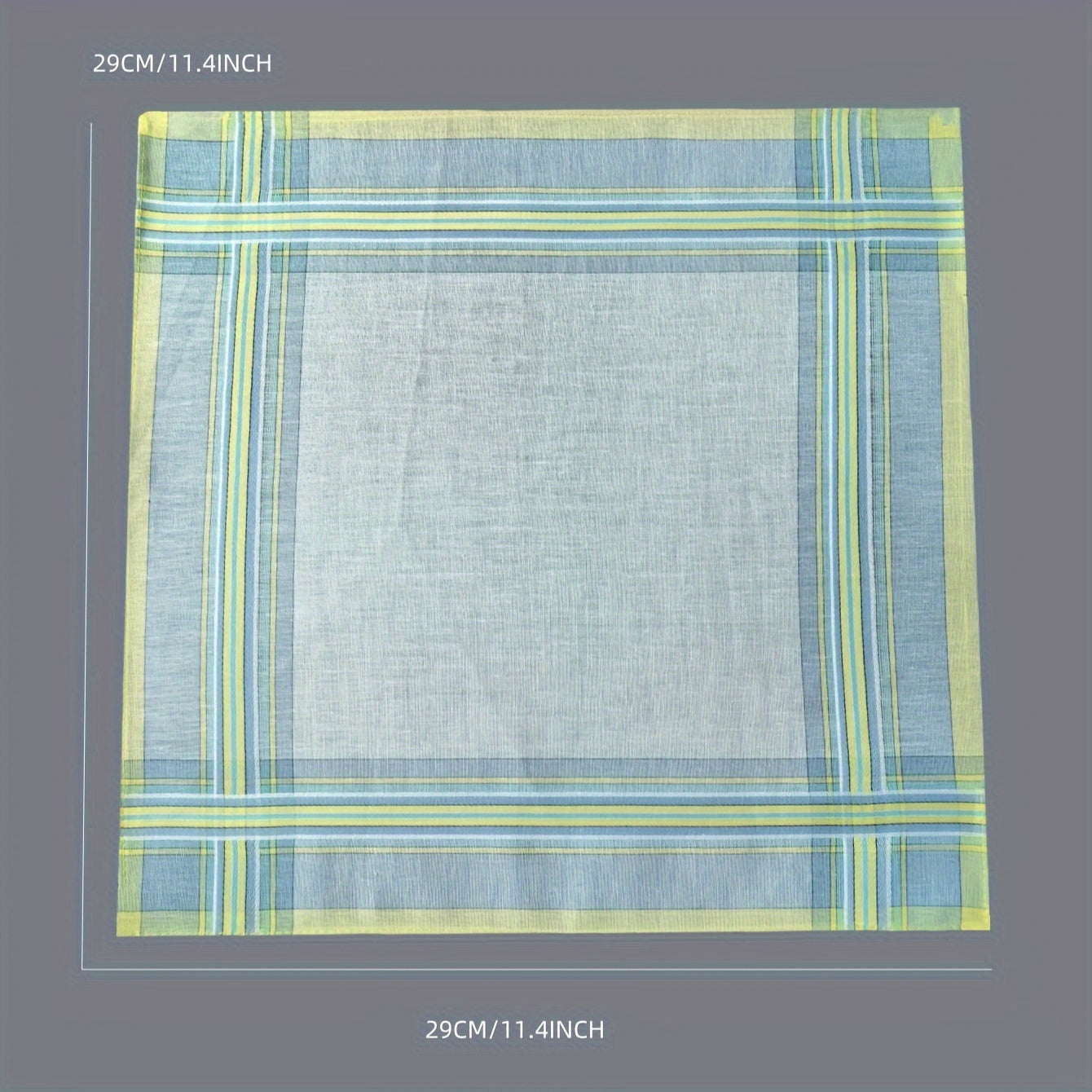 Men's Cotton Handkerchiefs 6-Pack Lightweight Striped 28.45cm Soft Absorbent