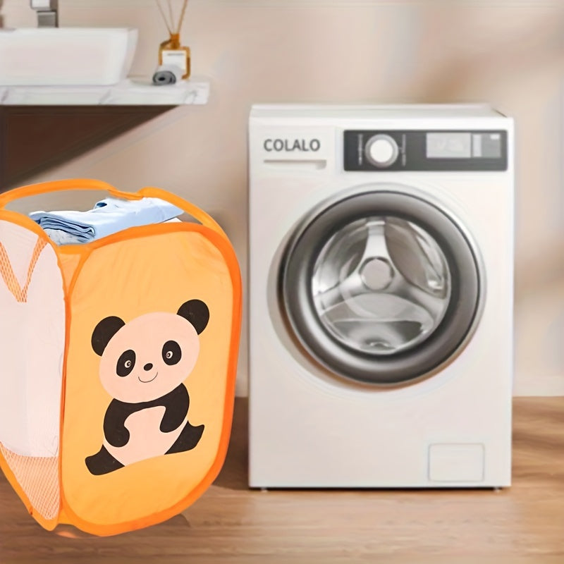 Cesto de ropa bohemio plegable con diseño de dibujos animados para ropa y almacenamiento