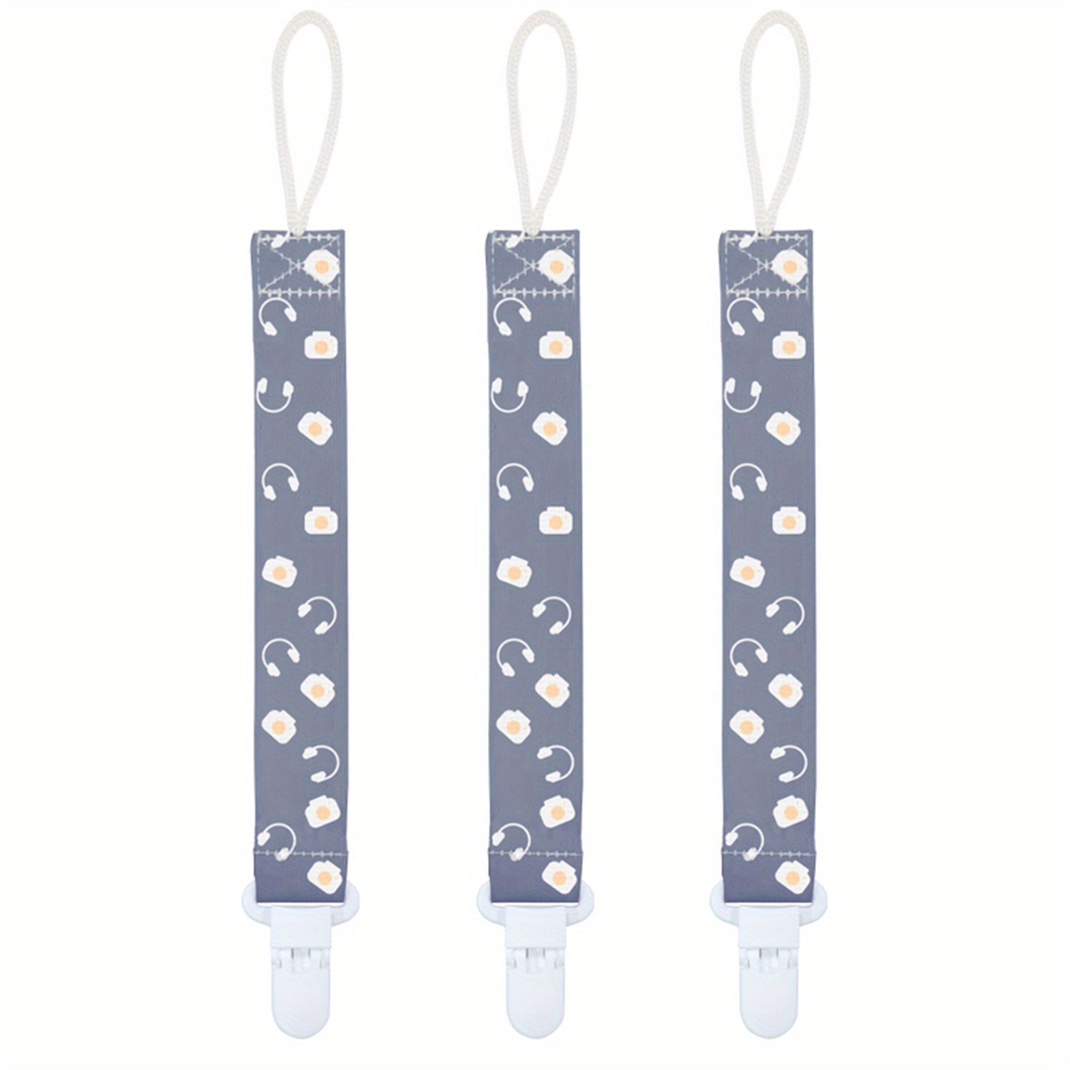 COZYPANDA Зажимы для пустышек - Набор из 3 штук, универсальный размер, прочные и долговечные, различные дизайны, надежно удерживают пустышки, идеальный подарок на детский душ.