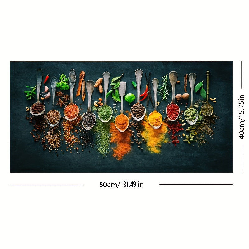 Kitchen Wall Art Canvas with Spice Theme Modern Matte Finish Removable Reusable
