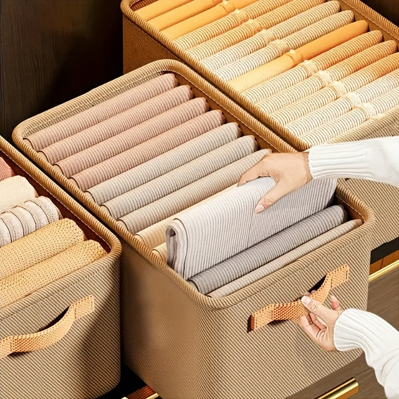 Juego de 3 cestas de almacenamiento multifuncionales para armario con asas para ropa, toallas, ropa de cama y juguetes