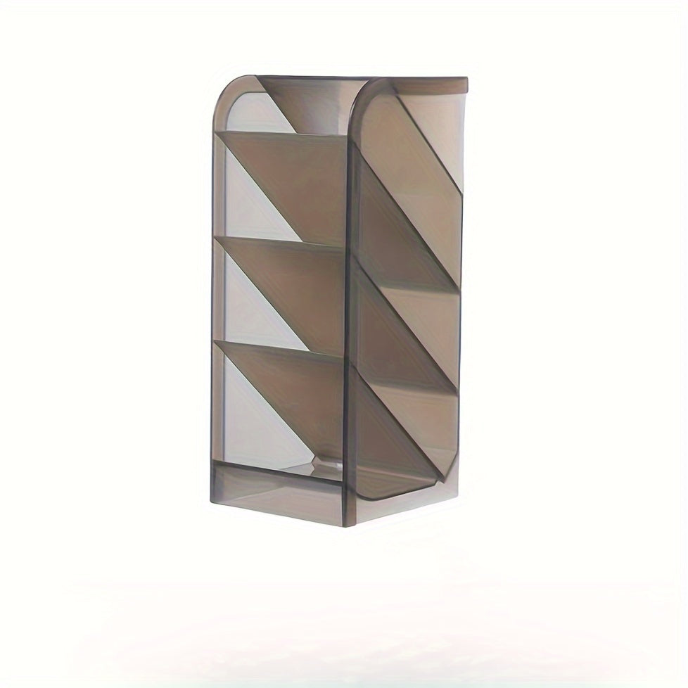 Ko'p funksiyali stol tashkilotchisi, shaffof plastik qalam ushlagichi va muzlatilgan qiyshiq qo'shimcha dizayni bilan. Ofis anjomlari, qalamlar, makiyaj cho'tkalari va lab bo'yoqlari uchun ishlatilishi mumkin. Siqilgan va joyni tejovchi.