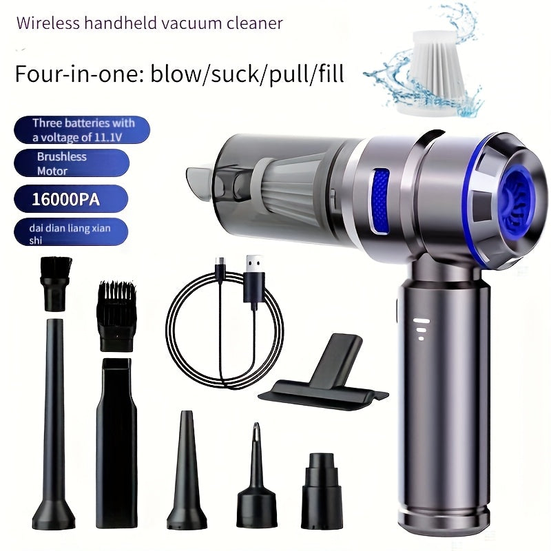 Aspiradora portátil para coche inalámbrica de mano recolectora de polvo 16000PA para múltiples superficies