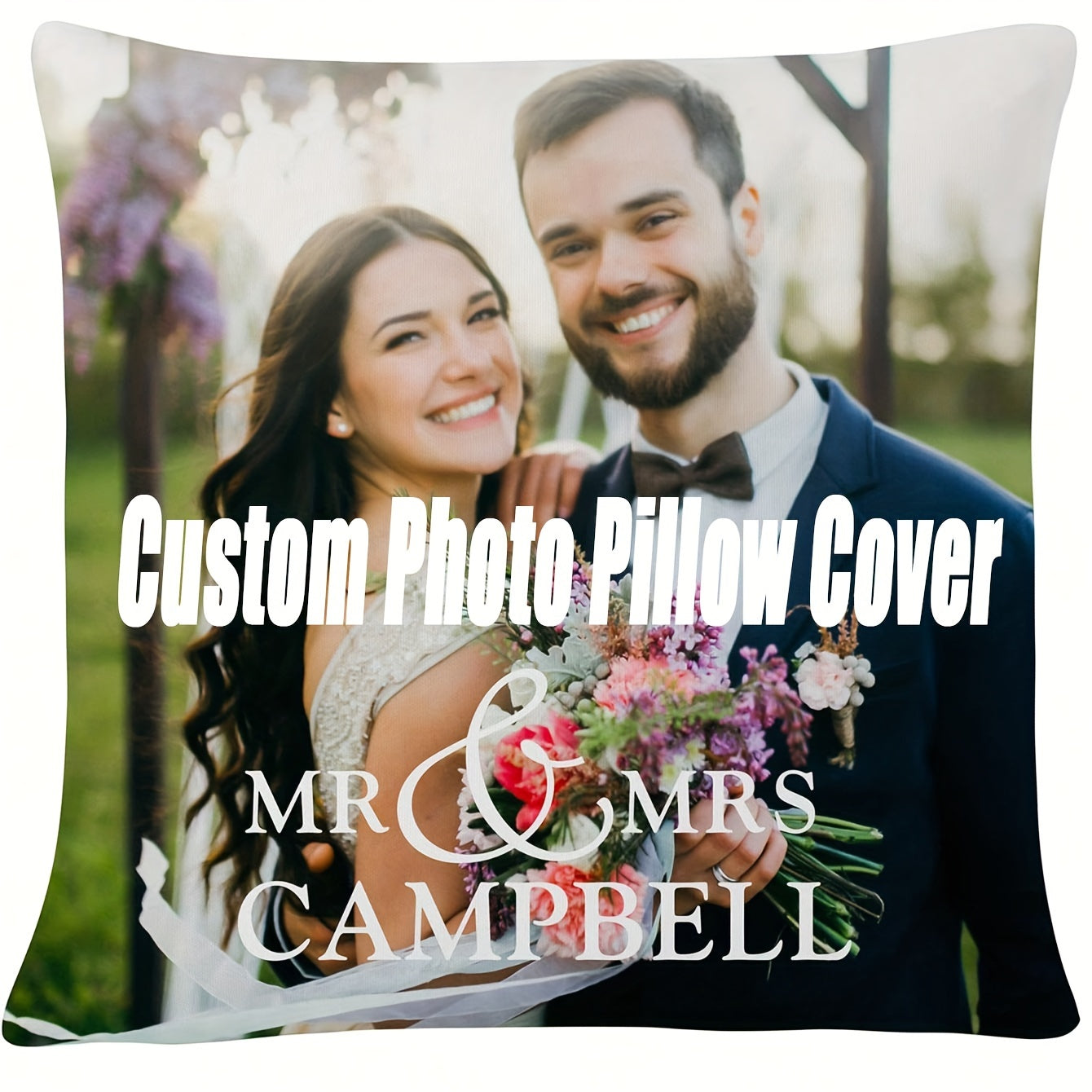 Custom Photo Pillowcase 45.72cm Soft Polyester Single-Sided Print Gift