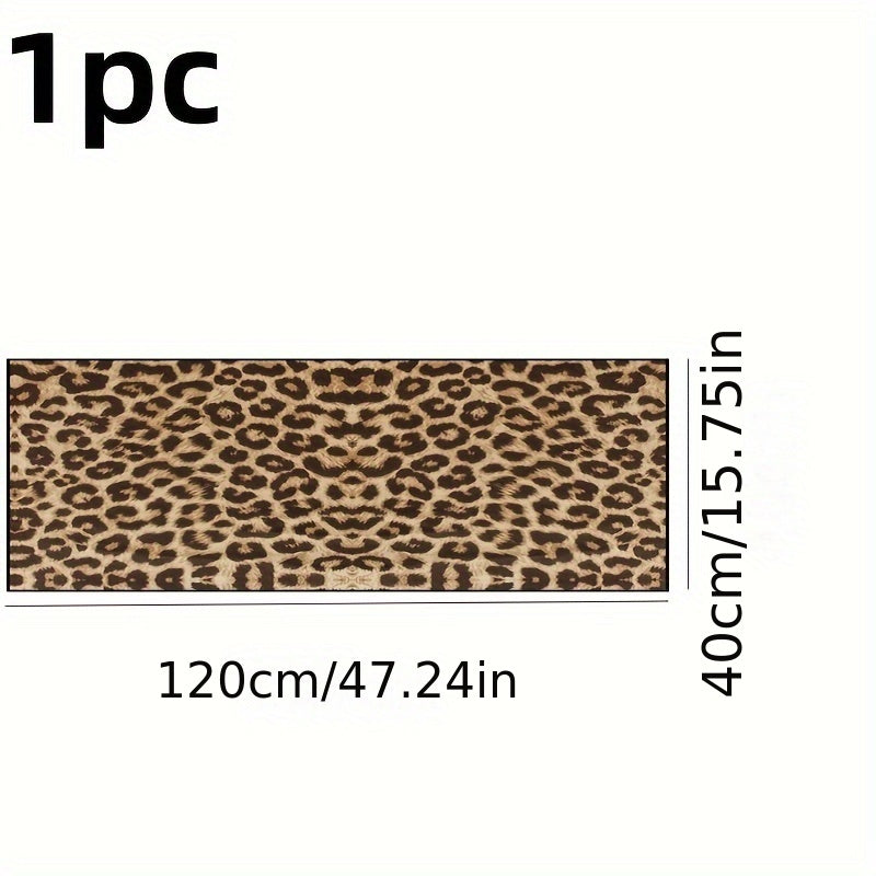 Leopard Print Non-Slip Floor Mat Absorbent Rug for Kitchen Bathroom Entry