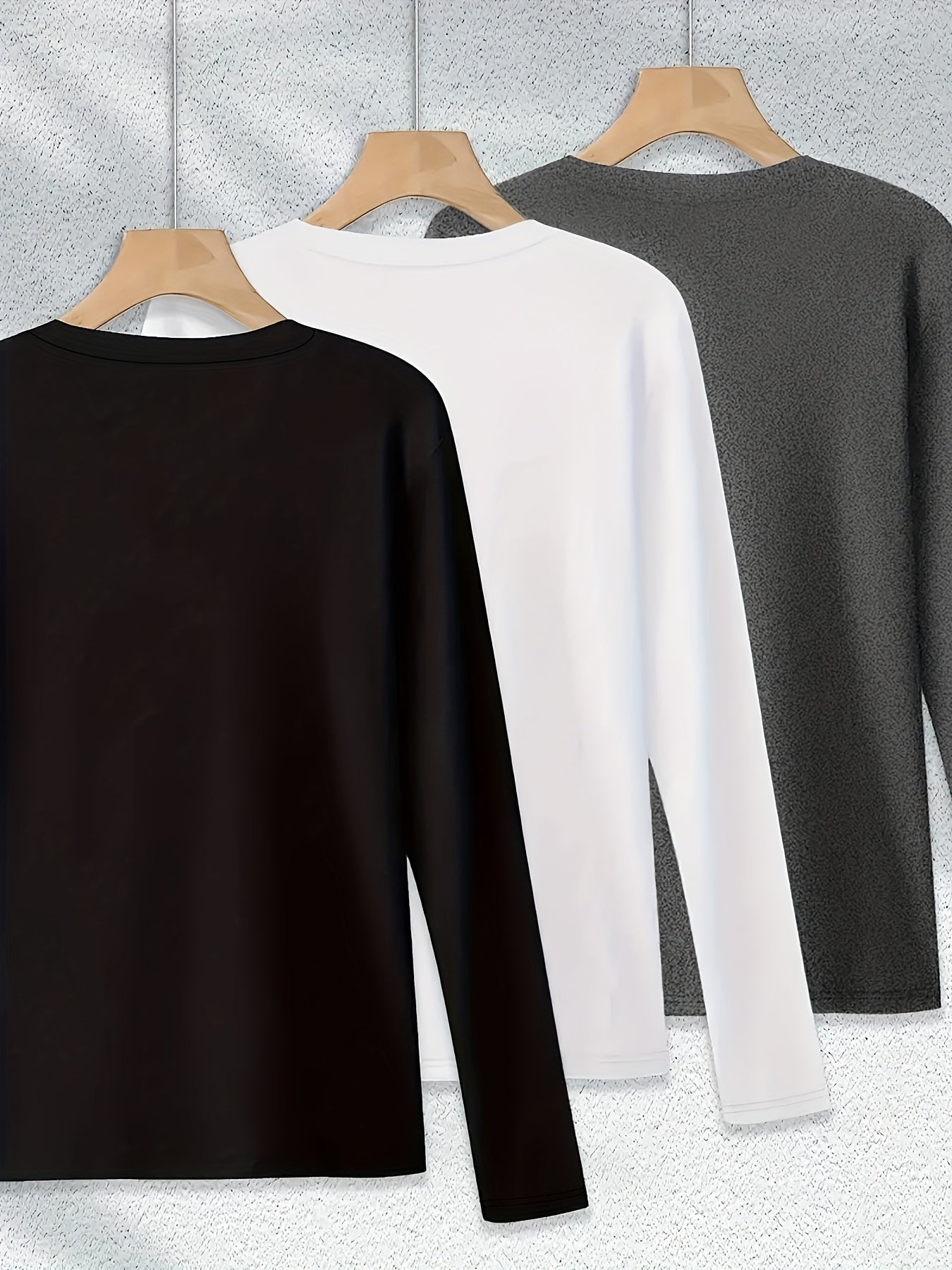 Women's Solid Color Round Neck Long Sleeve T-Shirts Casual Autumn Spring