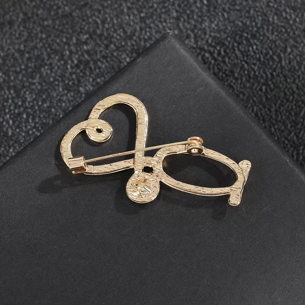 Zinapoyali, kundalik kiyim uchun yoki bayram sovg'asi sifatida mukammal bo'lgan modali stetoskop brosh pin.