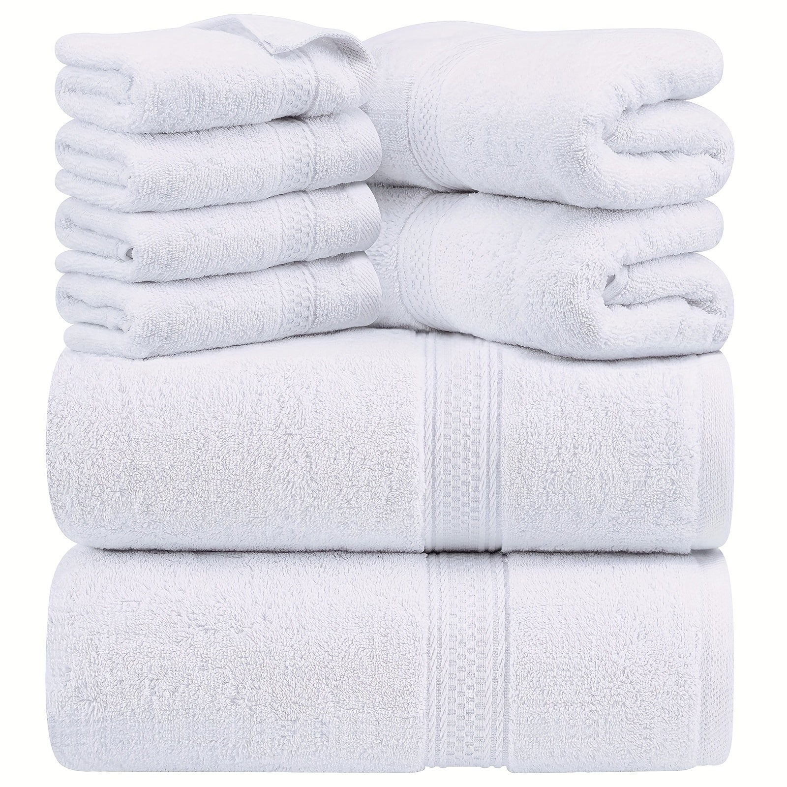 8-Piece Multicolor Cotton Towel Set Bath Hand Washcloths for Bathroom Gym Spa