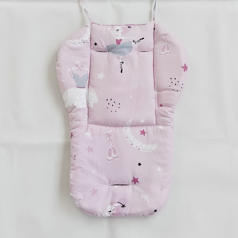 Baby Stroller Cushion Pad Reversible Quilted Polyester Support for Infants 0-3 Years