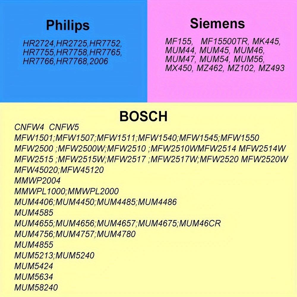 Bosch MUM 4, MUM5240, MFW 15, Siemens MF155 uchun Noxud qotishma go'sht maydalagich pichog'i #5 - Bir tomonlama maydalagich pichoq almashtirish qismlari, oziq-ovqat darajasidagi material, 2 dona to'plami