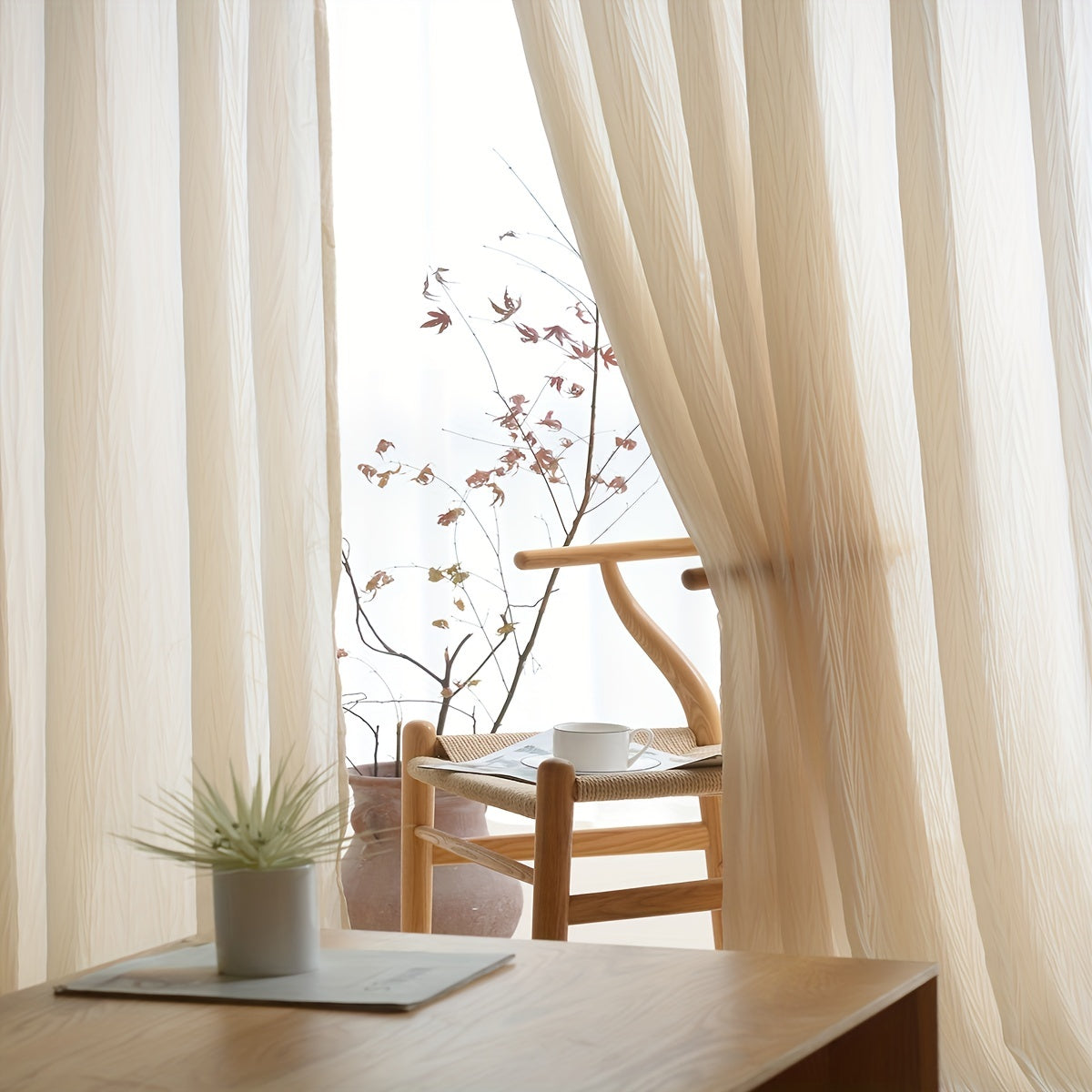 Velvet Sheer Curtain for Living Room Bedroom Kitchen Bathroom 70 Inch