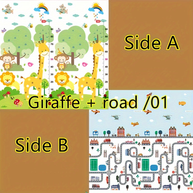 Kids Play Mat Reversible Cartoon Design Extra Plush Durable Crawling Safe 177cm x 117cm