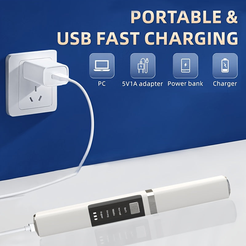 Portable Dental Cleaner With LED Lights Interchangeable Heads Tartar Removal