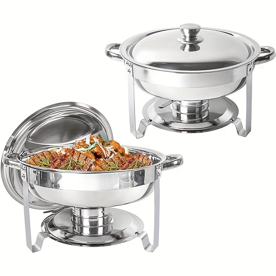 Stainless Steel Buffet Stove Set for Home Use with Detachable Cloche and Round Insulation Stove