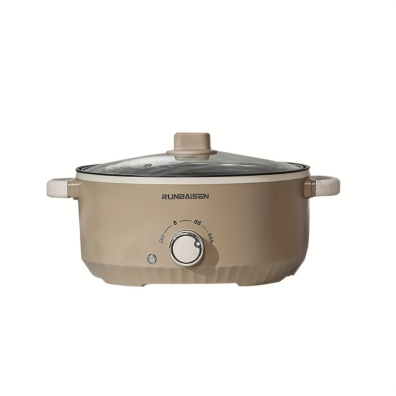 Electric Portable Pot Non-Stick Stir-Fry Steamer 3-Power Control Stainless Steel