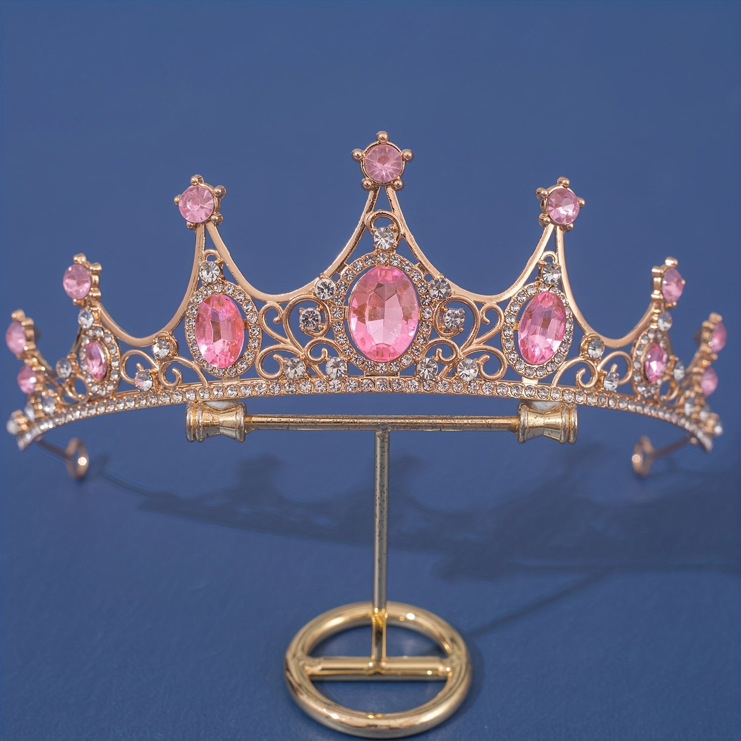 To'ylar va kelinlar uchun rang-barang rhinestones bilan Qirollik qirolichasi taxti