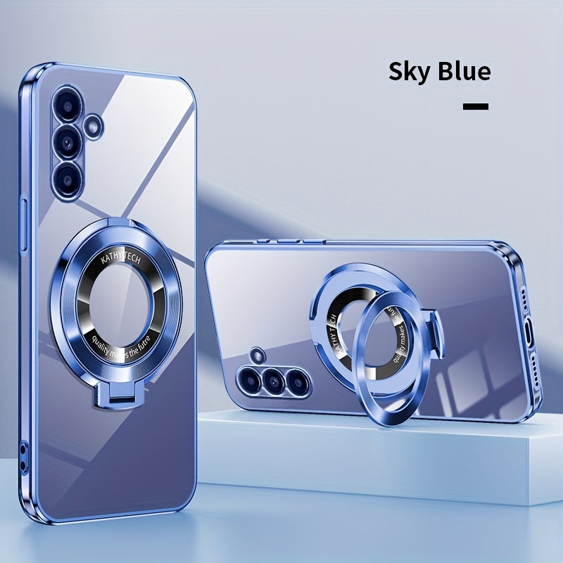 Electroplated Galaxy Phone Case with CD Holder Fall Protection Camera Guard for Samsung Galaxy Series