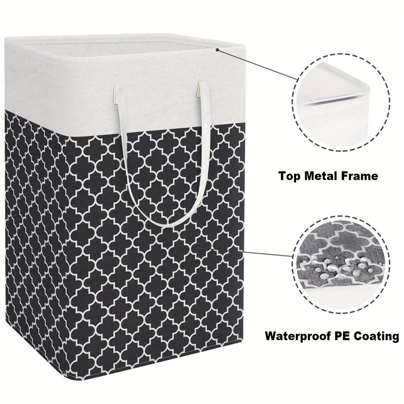 75L Foldable Laundry Hamper with Handles Waterproof Portable Storage Bin for Clothes and Toys Black Grey Red Blue