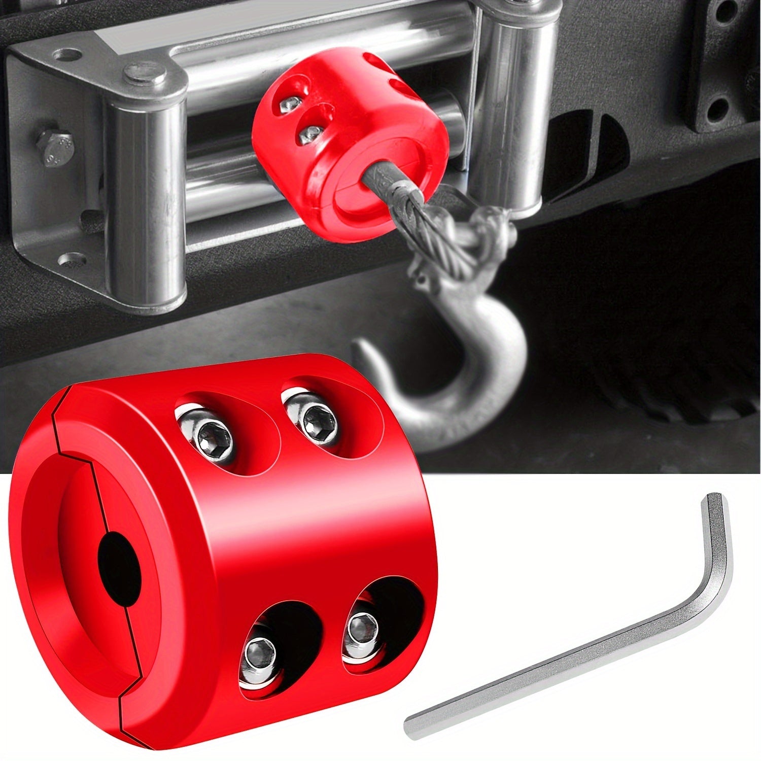 Rubber Winch Stopper Cable Hook Line Saver with Stainless Steel Screws