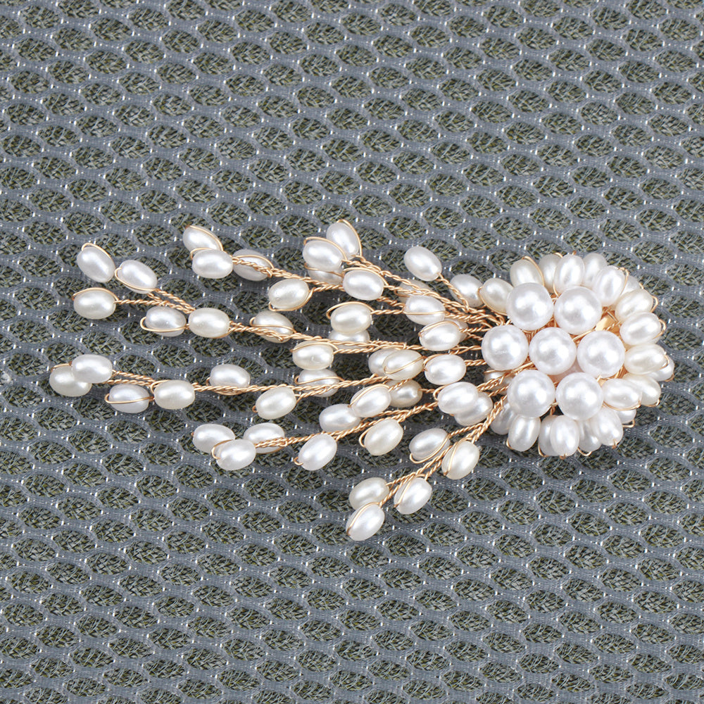 Faux Pearl Flower Brooch Pin Enamel Gothic Statement Jewelry