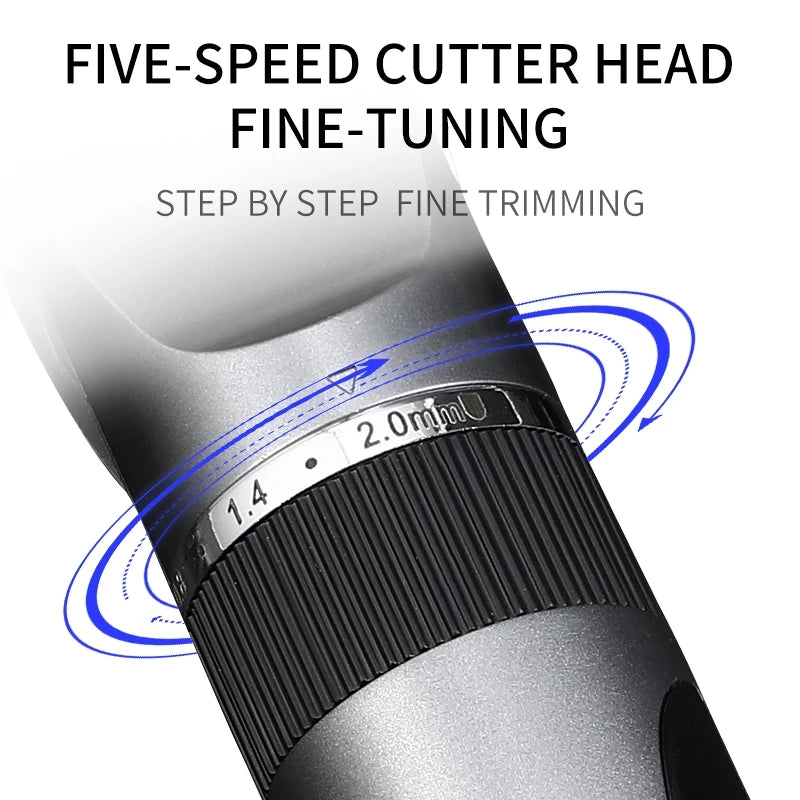 Cortapelos con 5 velocidades, motor potente, batería duradera, luz LED para cortar el cabello