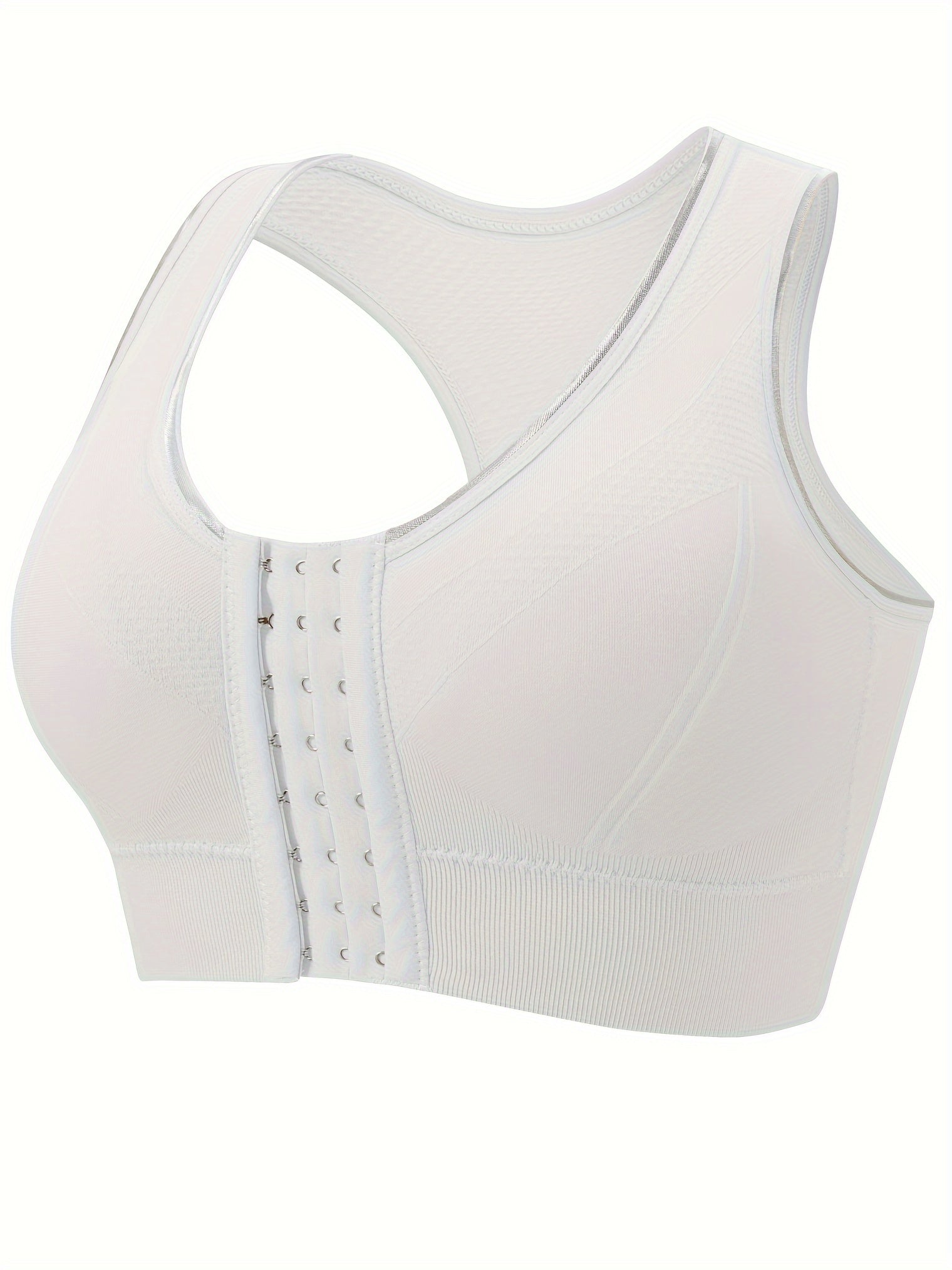Plus Size Sports Bra Wire-Free Front Closure Breathable Yoga-Ready
