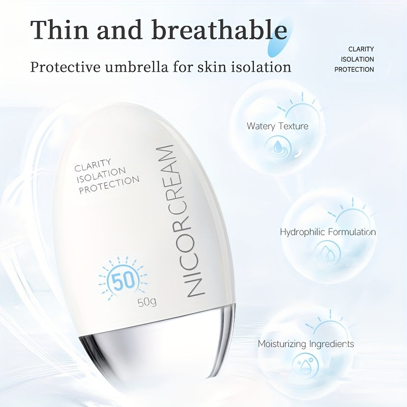 Unisex Face Sunscreen Lotion SPF50 PA++++ Moisturizing with Hyaluronic Acid All Skin Tones