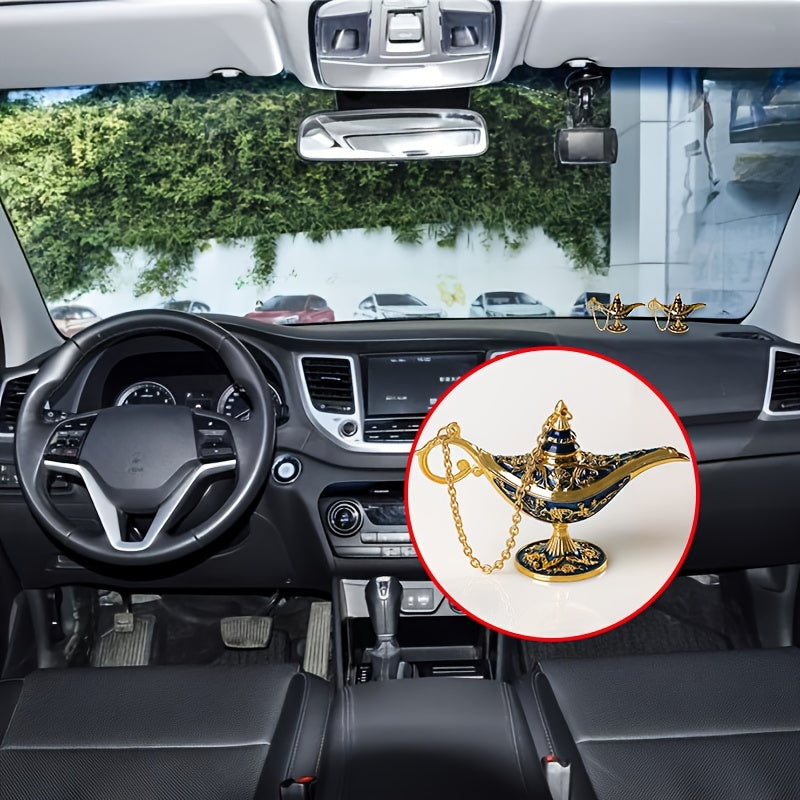 Cute Car Ornament Alloy Wishing Lamp Dashboard Decoration Accessories