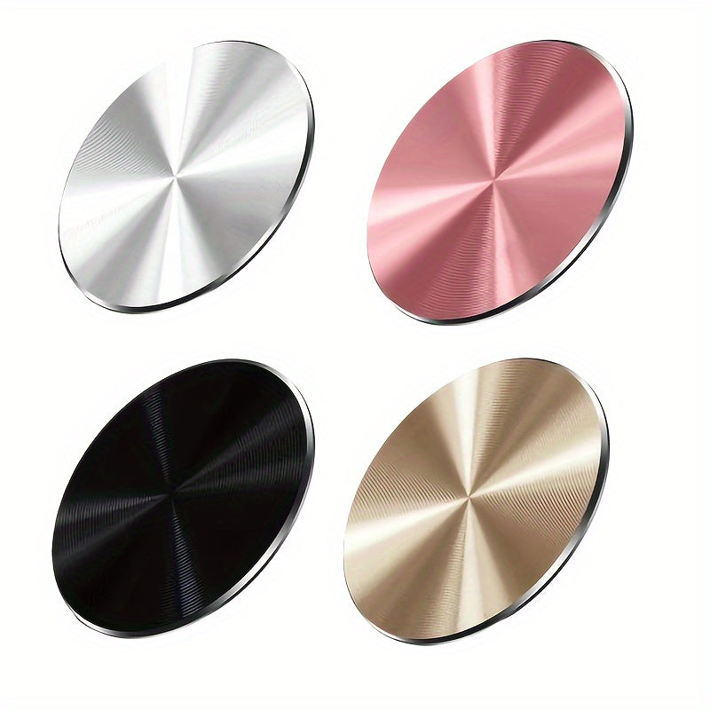 4-Pack Aluminum Magnetic Phone Holder Patches Self-Adhesive Car Mount Accessories