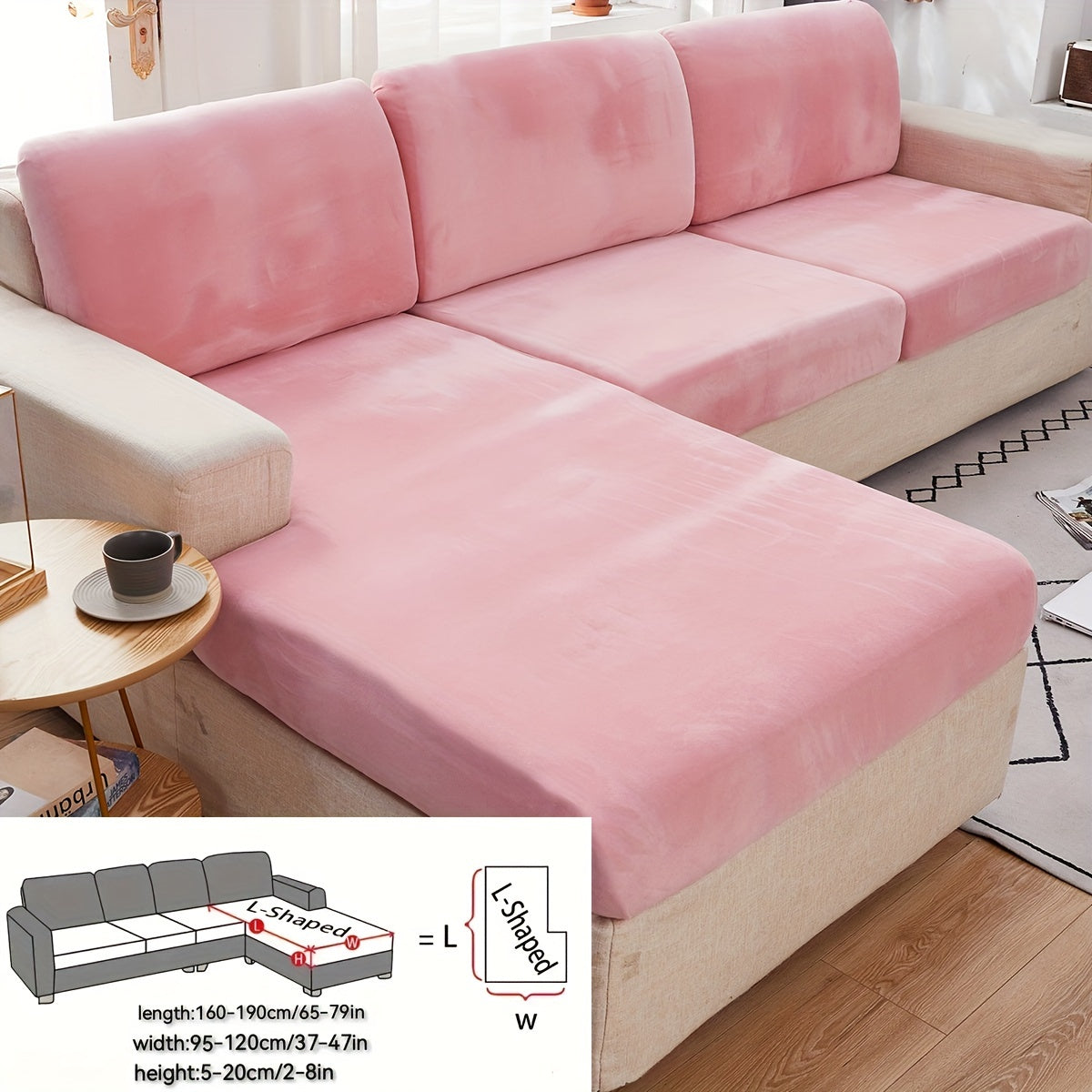 Velvet divan qopqog'i qishda issiqlik, changga chidamli, elastik, to'liq qamrov, sirpanishga qarshi, mushuk chizishiga chidamli