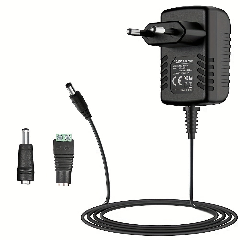 12V 1A Power Supply Adapter for Security Cameras DVRs NVRs with Overload and Short Circuit Protection