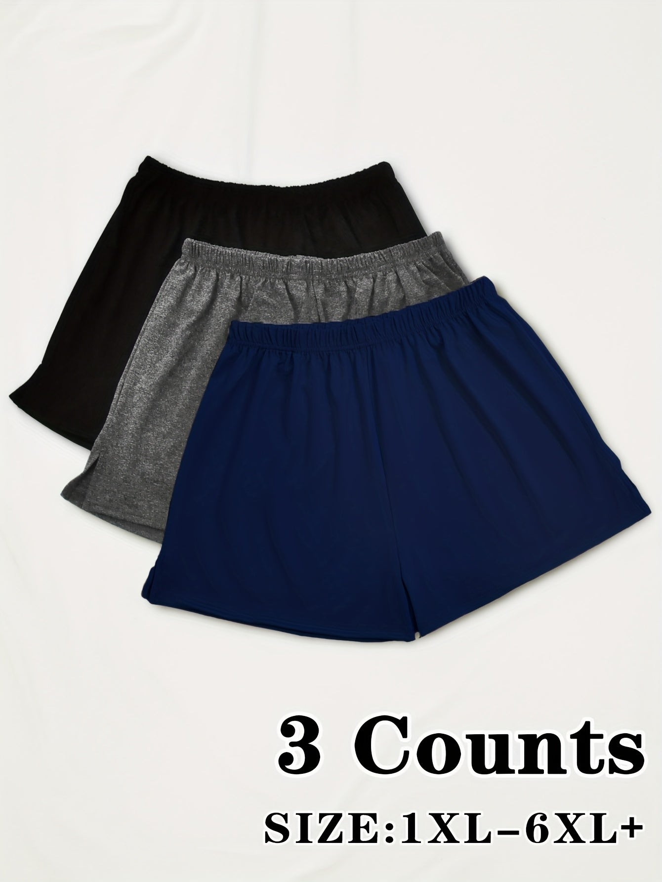 Women's Plus Size Pajama Bottoms Set Elastic Waist Casual Lounge Shorts 3 Pack