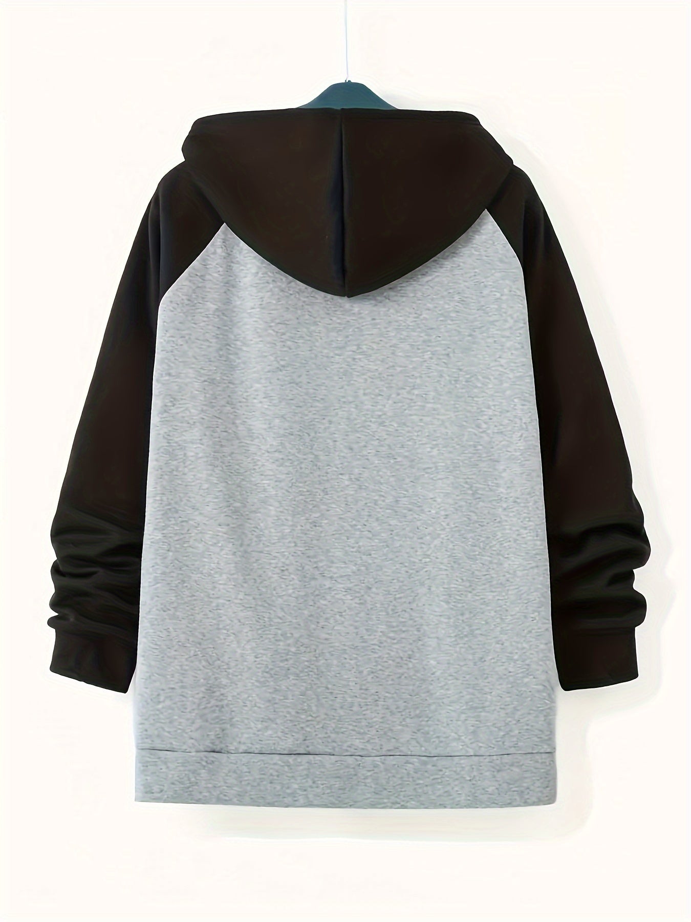 Men's Plus Size Color Block Hoodie with Kangaroo Pocket Casual Streetwear Polyester