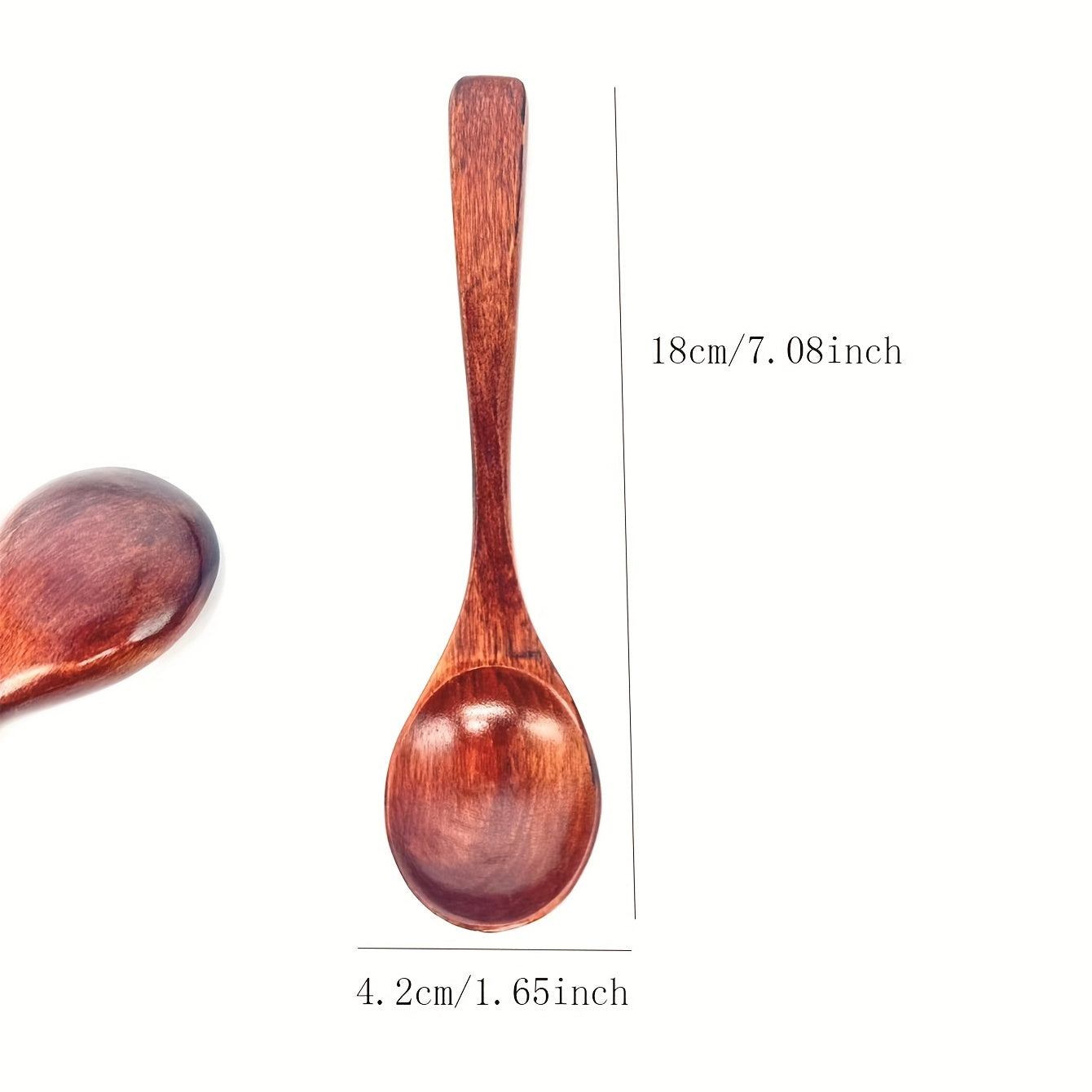 Set of 4 Reusable Wooden Kitchen Spoons for Cooking, Baking, and Serving