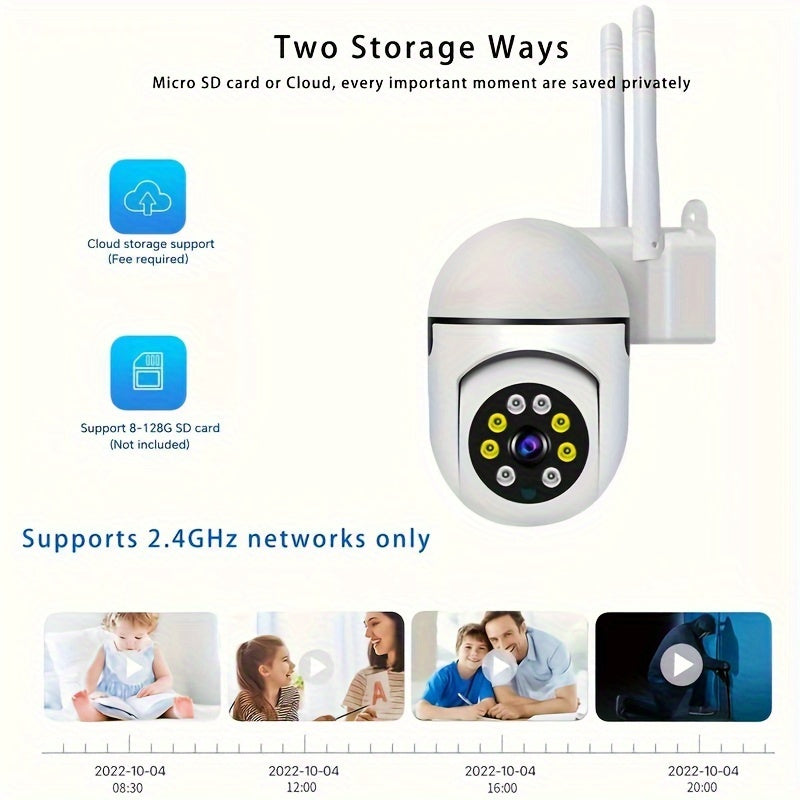 HD WiFi Security Camera with Full-Color Night Vision and Two-Way Audio